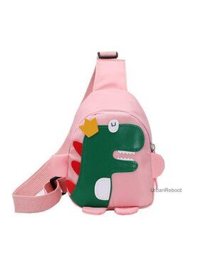 Kids Sling Bag Nylon Crossbody Dinosaur Pattern Small Travel Purse